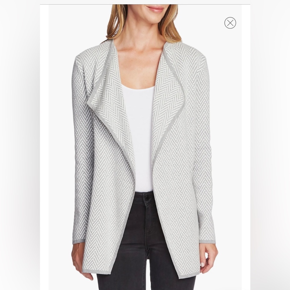 Vince Camuto Herringbone Cardigan XS